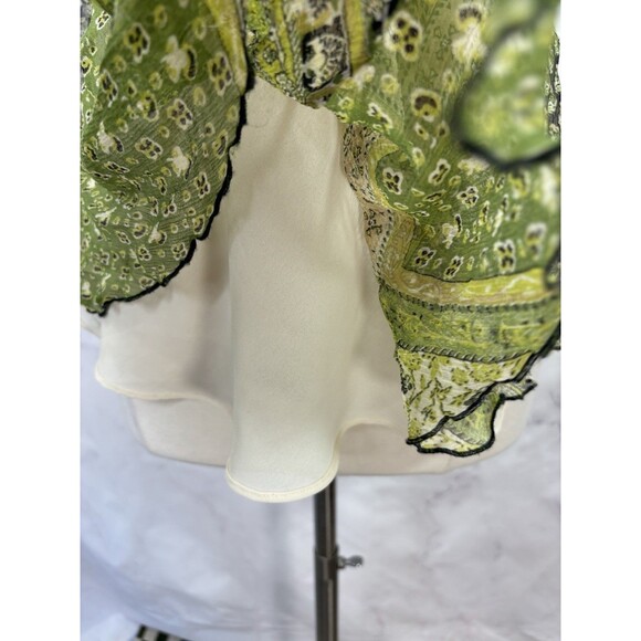 Vtg Y2K Babydoll Top Sz S Silk Mesh Whimsigoth Fairy Grunge Indie Sleaze Green - Picture 11 of 16